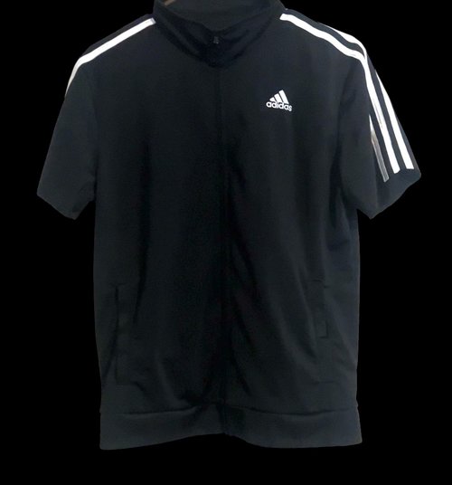 “Triple Stripe” Short Sleeve Zip Up