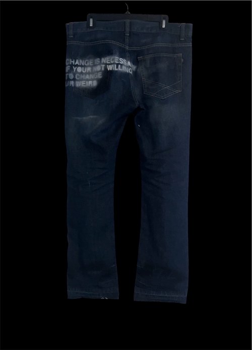 “Change” Paint Splatter Denim